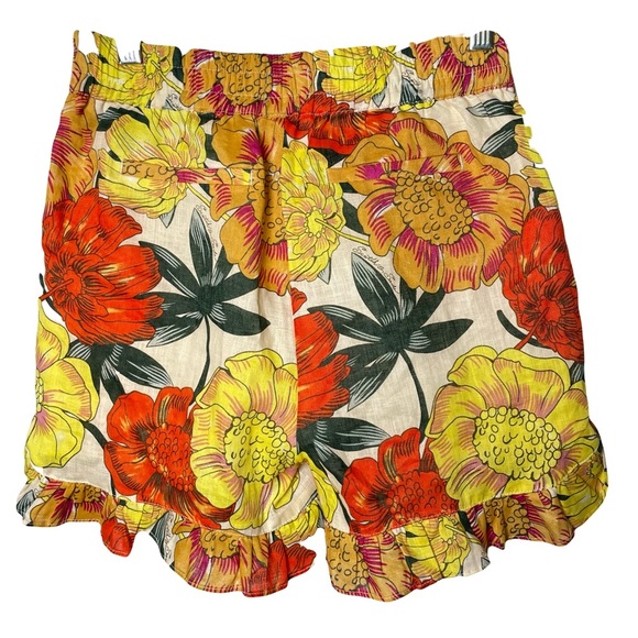Scotch & Soda Girls R’Belle Linen High Rise Ruffle Shorts Size 10 Like New - Picture 2 of 14